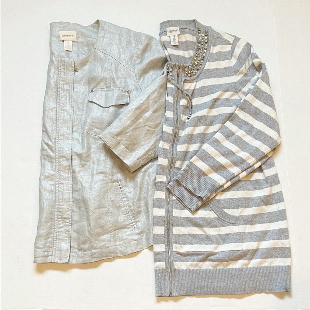 Chico’s sweater & crop jacket size 2